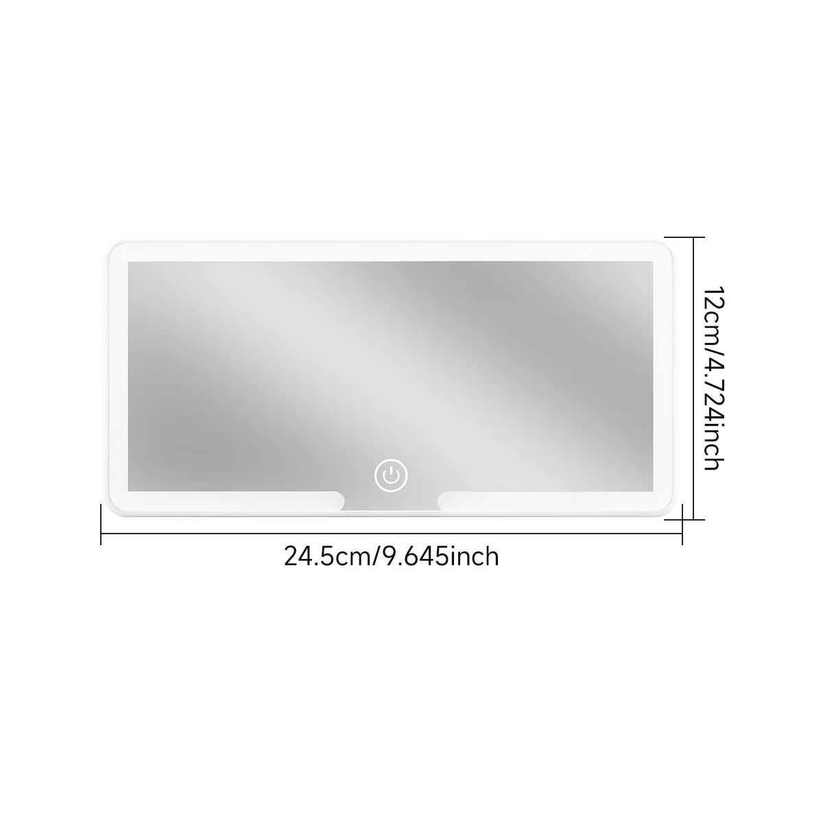 HD LED Car Mirror - Rechargeable, 3-Level Dimmable Touchscreen for Night Visibility